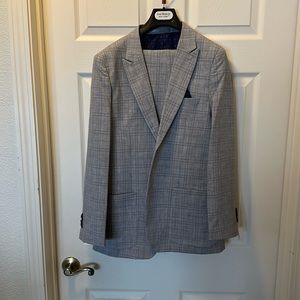 Isaac Mizrahi Boys' Slim Fit Plaid Jacket and Pant Suit Set (Size 20)